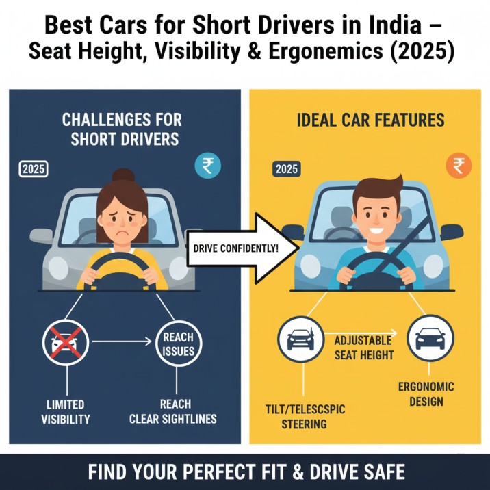 Best Cars for Short Drivers in India – Seat Height, Visibility & Ergonomics (2025)