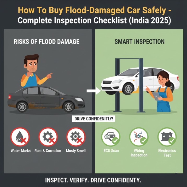 How to Buy a Flood-Damaged Car Safely – Complete Inspection Checklist (India 2025)