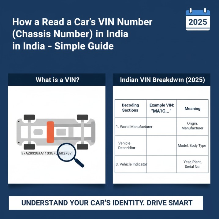 How to Read a Car’s VIN Number (Chassis Number) in India – Simple Guide (2025)