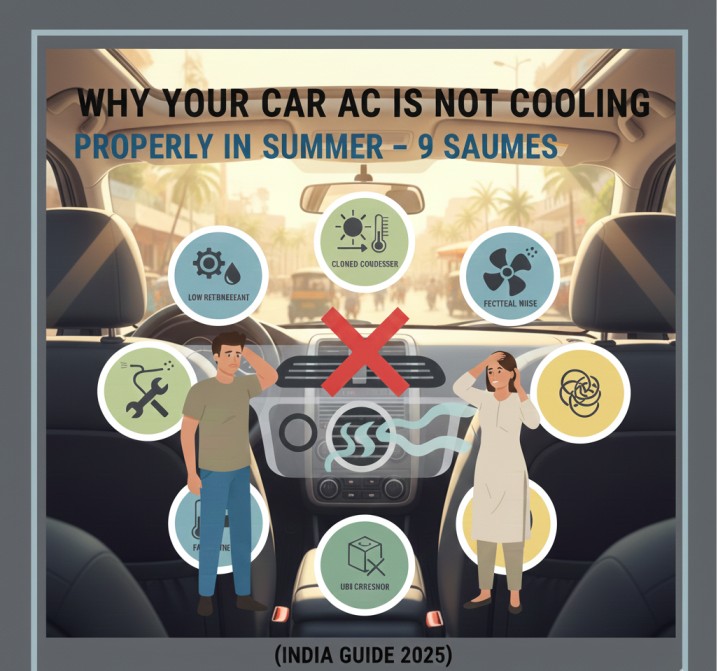 Why Your Car AC Is Not Cooling Properly in Summer – 9 Hidden Causes (India Guide 2025)